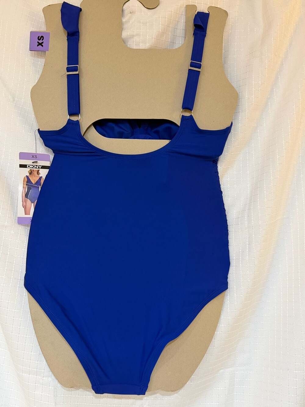 DKNY Ruffle Plunge Neck One-Piece Swimsuit Size XS NWT - Picture 4 of 4